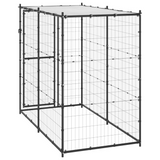 vidaXL Outdoor Dog Kennel Steel with Roof 43.3"x86.6"x70.9"