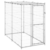 vidaXL Outdoor Dog Kennel Galvanized Steel with Roof 43.3"x86.6"x70.9"