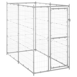 vidaXL Outdoor Dog Kennel Galvanized Steel 43.3"x86.6"x70.9" - Spacious and Durable Dog Kennel