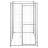 vidaXL Outdoor Dog Kennel Galvanized Steel 43.3"x86.6"x70.9" - Spacious and Durable Dog Kennel