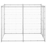 vidaXL Outdoor Dog Kennel Galvanized Steel 43.3"x86.6"x70.9" - Spacious and Durable Dog Kennel