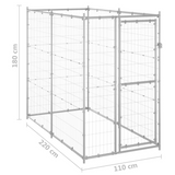 vidaXL Outdoor Dog Kennel Galvanized Steel 43.3"x86.6"x70.9" - Spacious and Durable Dog Kennel