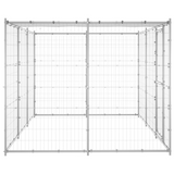 vidaXL Outdoor Dog Kennel Galvanized Steel with Roof 78.1 ft²