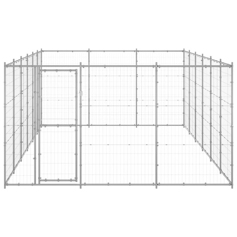 vidaXL Outdoor Dog Kennel Galvanized Steel - Spacious and Secure