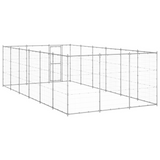 vidaXL Outdoor Dog Kennel Galvanized Steel - Spacious and Secure