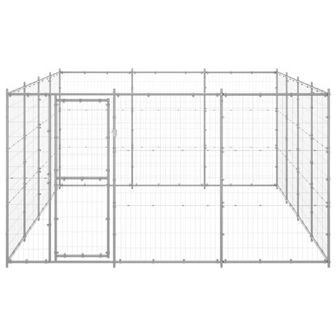 vidaXL Outdoor Dog Kennel Galvanized Steel 156.3 ft² - Spacious and Secure