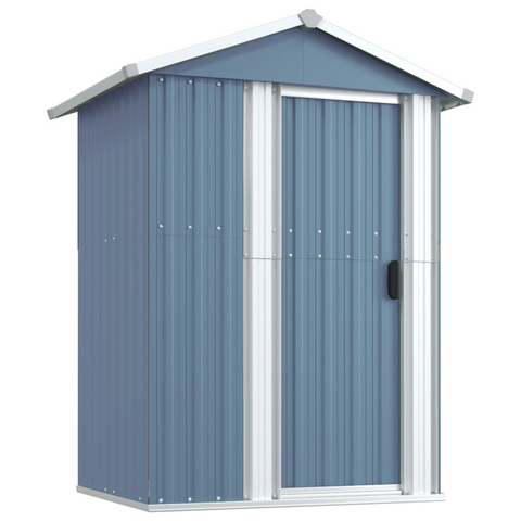 vidaXL Garden Shed Gray 49.6"x38.4"x69.7" Galvanized Steel - Outdoor Storage Solution