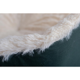 Armarkat Pet Bed Model C04HML/MB - Laurel Green and Ivory | Durable Canvas and Silky Soft Plush