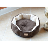 Armarkat Model C01HKF/MH Pet Bed with Polyfill in Beige & Mocha for Cats and Extra Small Dogs