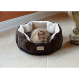 Armarkat Model C01HKF/MH Pet Bed with Polyfill in Beige & Mocha for Cats and Extra Small Dogs