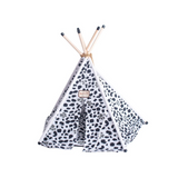 Armarkat Cat Bed Model C46, Teepee Style, White with Black Paw Print - Comfortable and Stylish Cat Bed Tent