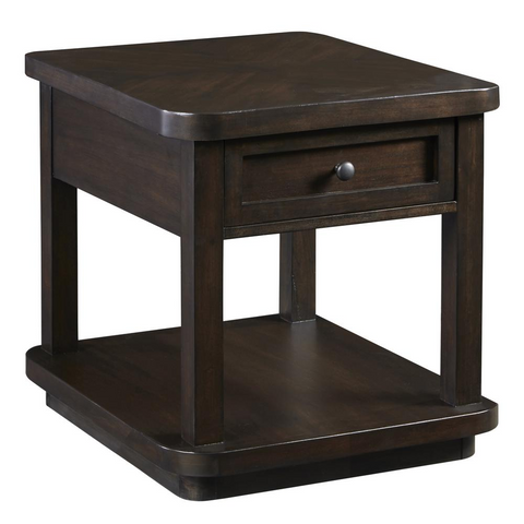 Transitional Style End Table in Chocolate Mahogany Finish