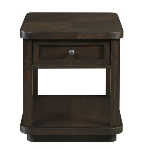 Transitional Style End Table in Chocolate Mahogany Finish