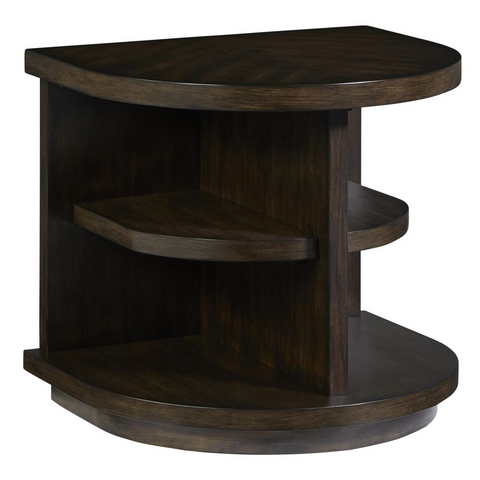 Sophisticated End Table with Sepia Brown Finish | Two Shelves for Storage