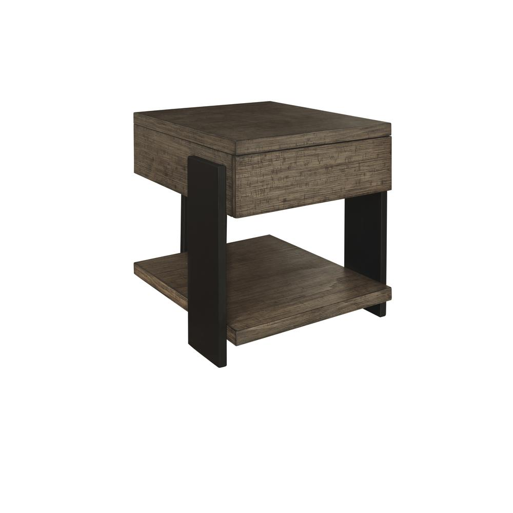 Clay/Black End Table - Contemporary Style with Spacious Shelves