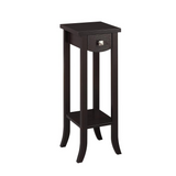 Newport Prism Tall Plant Stand - Wooden Plant Stand with Drawer and Bottom Shelf