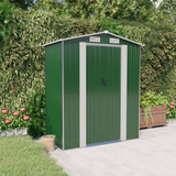 vidaXL Garden Shed Green 75.6"x42.5"x87.8" Galvanized Steel - Outdoor Storage Solution