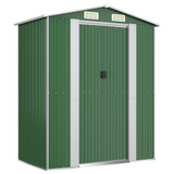 vidaXL Garden Shed Green 75.6"x42.5"x87.8" Galvanized Steel - Outdoor Storage Solution