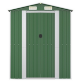 vidaXL Garden Shed Green 75.6"x42.5"x87.8" Galvanized Steel - Outdoor Storage Solution