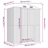 vidaXL Garden Shed Green 75.6"x42.5"x87.8" Galvanized Steel - Outdoor Storage Solution