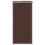 vidaXL Garden Shed Dark Brown 75.6"x42.5"x87.8" Galvanized Steel - Outdoor Storage Solution