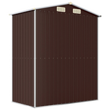 vidaXL Garden Shed Dark Brown 75.6"x42.5"x87.8" Galvanized Steel - Outdoor Storage Solution