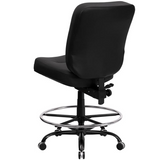 HERCULES Series Big & Tall 400 lb. Rated Black LeatherSoft Ergonomic Drafting Chair