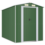 vidaXL Garden Shed Green 75.6"x107.9"x87.8" Galvanized Steel