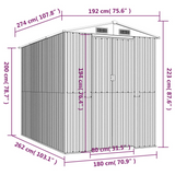 vidaXL Garden Shed Green 75.6"x107.9"x87.8" Galvanized Steel