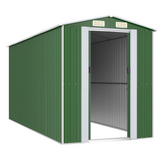 vidaXL Garden Shed Green 75.6"x173.2"x87.8" Galvanized Steel