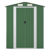 vidaXL Garden Shed Green 75.6"x173.2"x87.8" Galvanized Steel