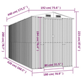 vidaXL Garden Shed Green 75.6"x173.2"x87.8" Galvanized Steel