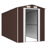 vidaXL Garden Shed Dark Brown 75.6"x173.2"x87.8" Galvanized Steel