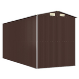 vidaXL Garden Shed Dark Brown 75.6"x173.2"x87.8" Galvanized Steel