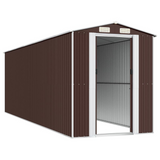 vidaXL Garden Shed Dark Brown 75.6"x238.6"x87.8" Galvanized Steel - Outdoor Storage Solution