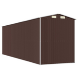 vidaXL Garden Shed Dark Brown 75.6"x238.6"x87.8" Galvanized Steel - Outdoor Storage Solution