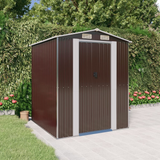 vidaXL Garden Shed Dark Brown 75.6"x75.2"x87.8" Galvanized Steel - Outdoor Storage Solution