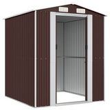 vidaXL Garden Shed Dark Brown 75.6"x75.2"x87.8" Galvanized Steel - Outdoor Storage Solution