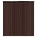 vidaXL Garden Shed Dark Brown 75.6"x75.2"x87.8" Galvanized Steel - Outdoor Storage Solution