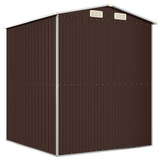 vidaXL Garden Shed Dark Brown 75.6"x75.2"x87.8" Galvanized Steel - Outdoor Storage Solution