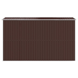 vidaXL Garden Shed Dark Brown 75.6"x140.6"x87.8" Galvanized Steel - Durable Outdoor Storage Solution