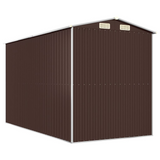 vidaXL Garden Shed Dark Brown 75.6"x140.6"x87.8" Galvanized Steel - Durable Outdoor Storage Solution