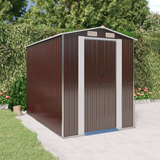 vidaXL Garden Shed Dark Brown 75.6"x107.9"x87.8" Galvanized Steel - Outdoor Storage Solution