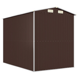 vidaXL Garden Shed Dark Brown 75.6"x107.9"x87.8" Galvanized Steel - Outdoor Storage Solution