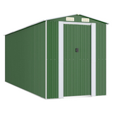 vidaXL Garden Shed Green 75.6"x205.9"x87.8" Galvanized Steel - Outdoor Storage Solution