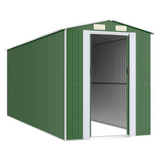 vidaXL Garden Shed Green 75.6"x205.9"x87.8" Galvanized Steel - Outdoor Storage Solution