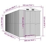 vidaXL Garden Shed Green 75.6"x205.9"x87.8" Galvanized Steel - Outdoor Storage Solution