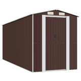 vidaXL Garden Shed Dark Brown 75.6"x205.9"x87.8" Galvanized Steel | Outdoor Storage Solution