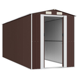 vidaXL Garden Shed Dark Brown 75.6"x205.9"x87.8" Galvanized Steel | Outdoor Storage Solution