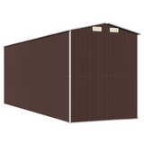 vidaXL Garden Shed Dark Brown 75.6"x205.9"x87.8" Galvanized Steel | Outdoor Storage Solution